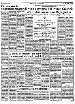 Un documento attesta che il vero cognome del celebre poeta è D'Annunzio, non Rapagnetta