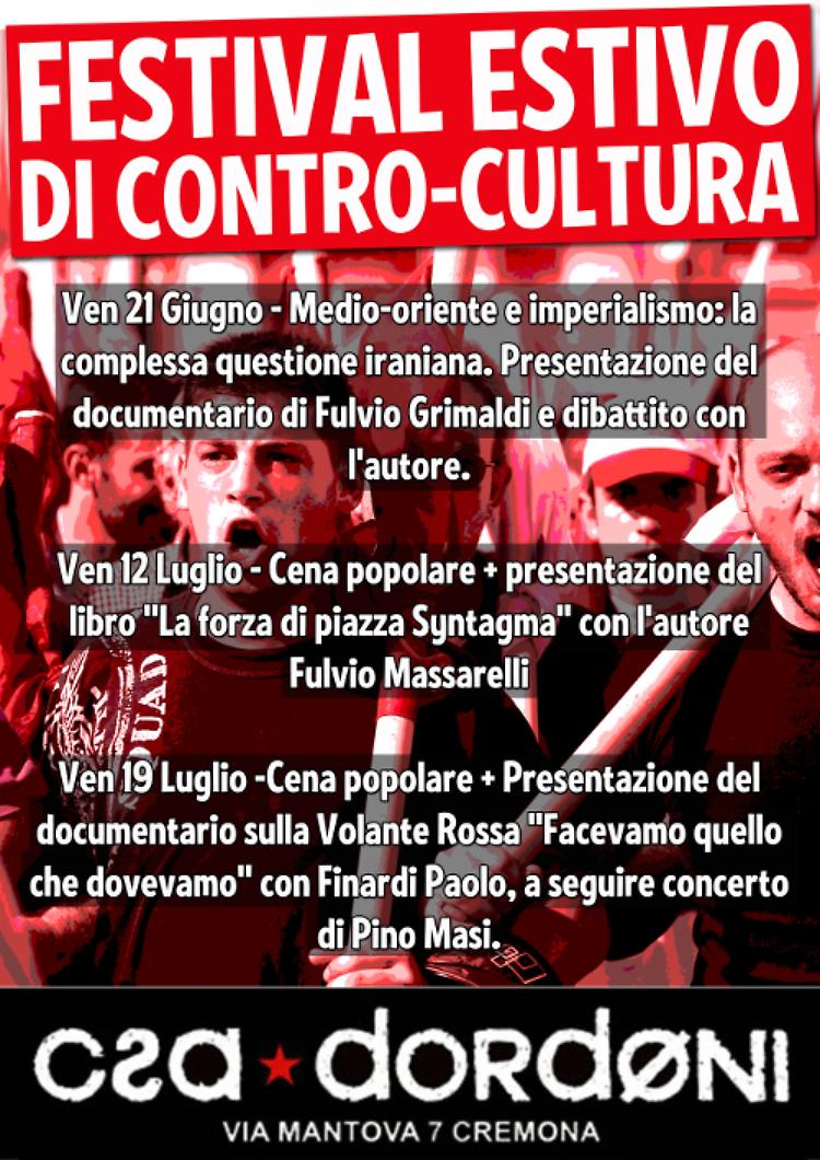 Cena popolare + presentazione del libro di Fulvio Massarelli 

