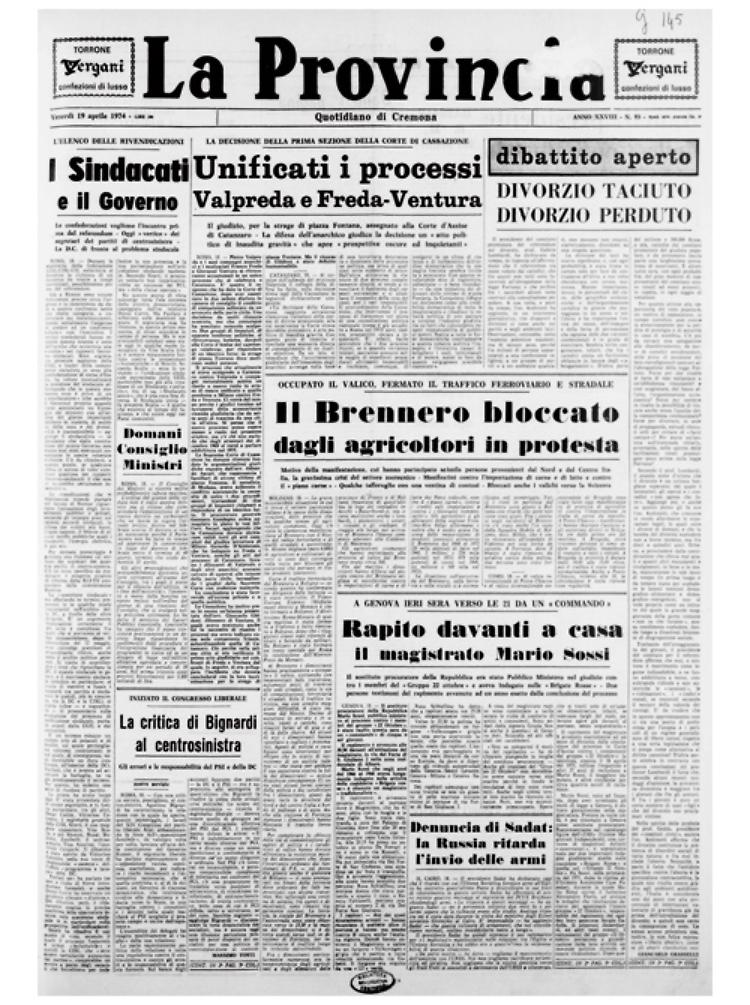 Strage di piazza Fontana: processo unificato per Valpreda e Freda- Ventura