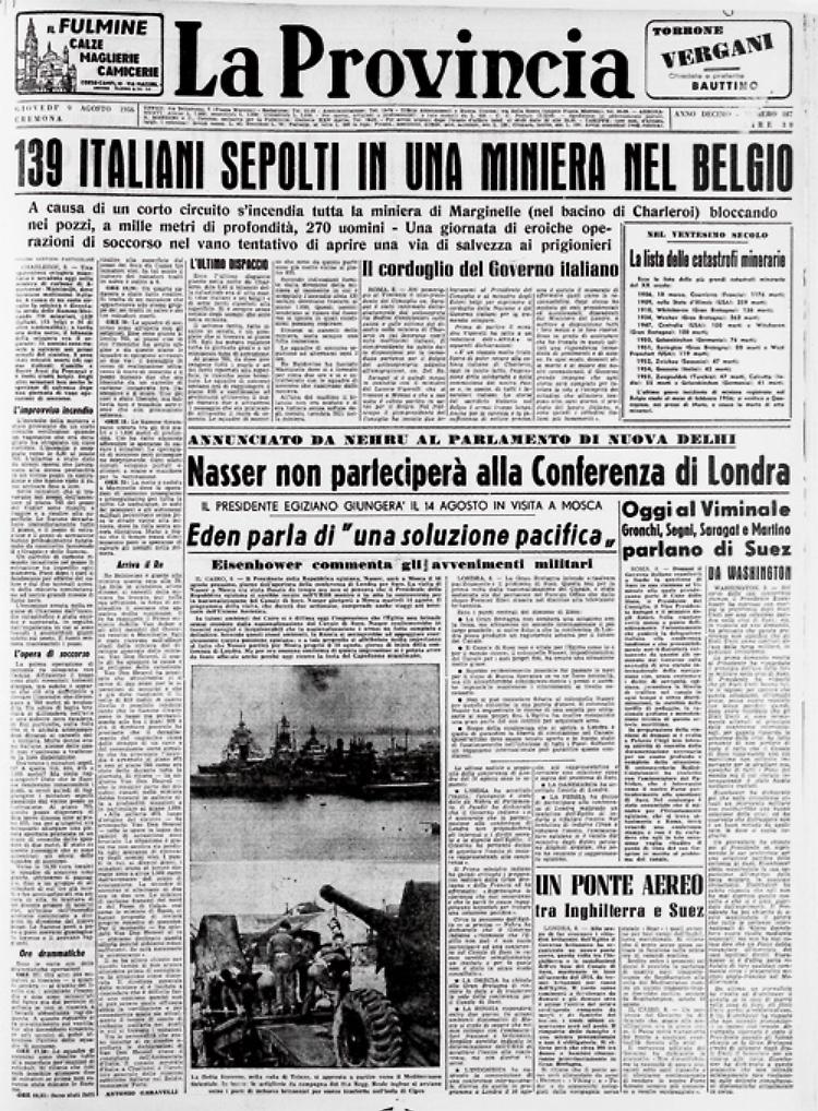 Tragedia nella miniera belga di Marcinelle: 139 italiani sono rimasti sepolti