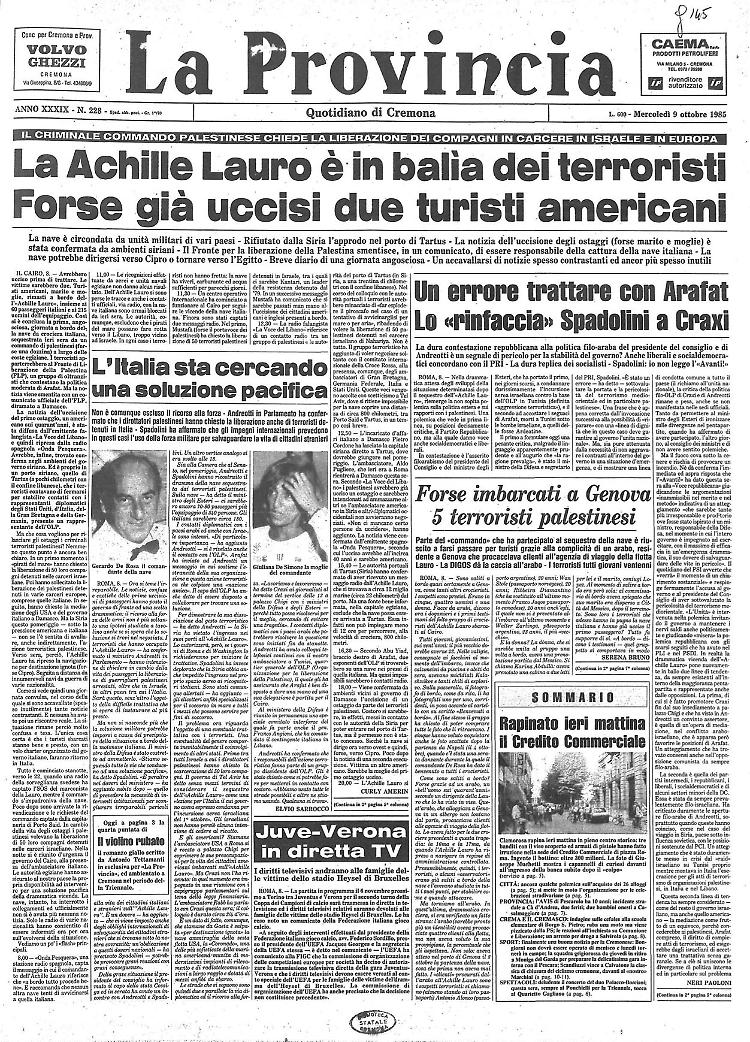 La Achille Lauro è in balìa dei terroristi