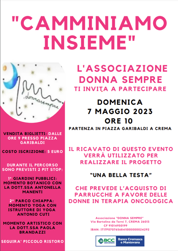 "Camminiamo insieme" con l'Associazione Donna Sempre