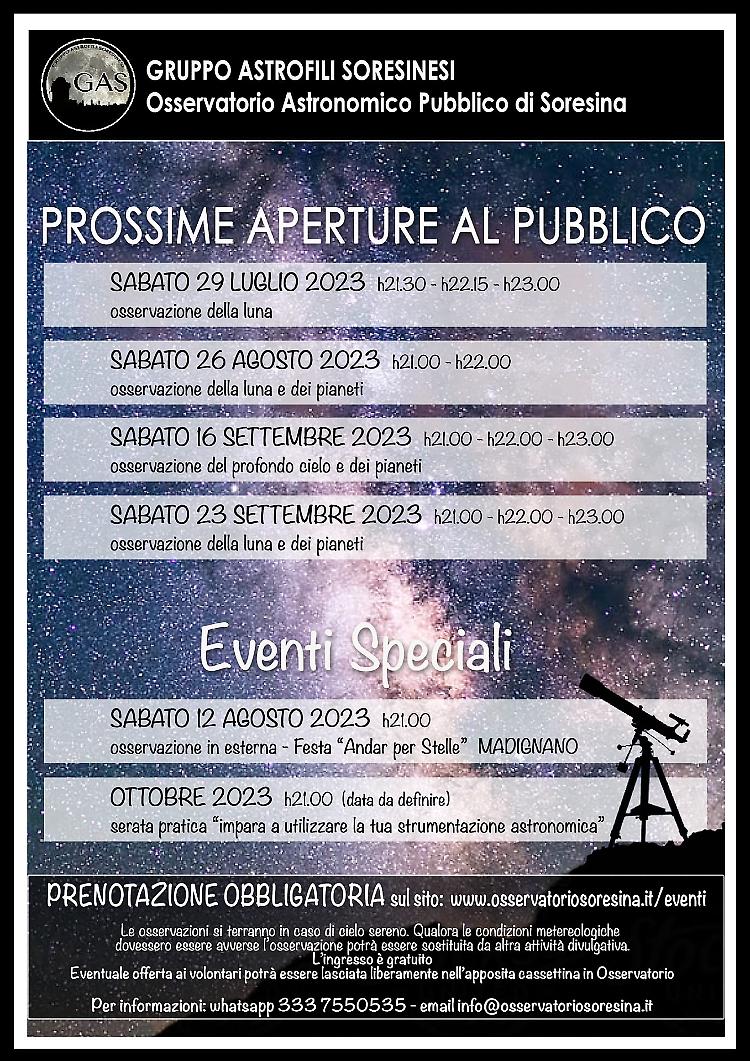 Osservazione della Luna con il Gruppo Astrofili Soresinesi