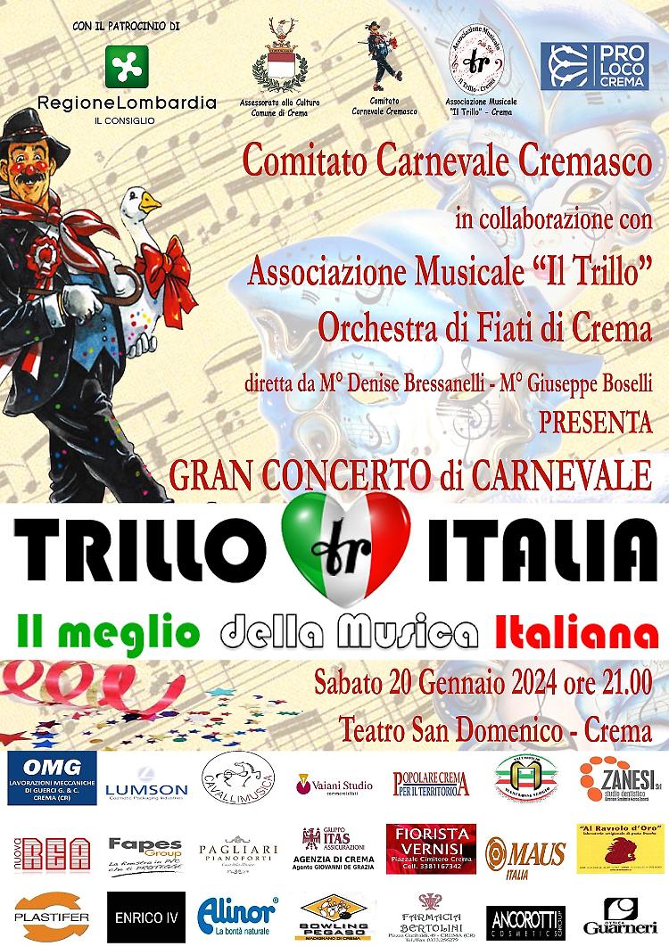 Gran Galà di Carnevale con il Concerto dell'orchestra di fiati  “Il Trillo”