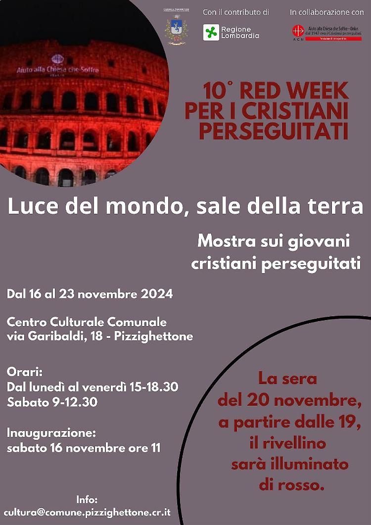 "Luce del mondo, sale della terra": 10° Red Week per i Cristiani perseguitati