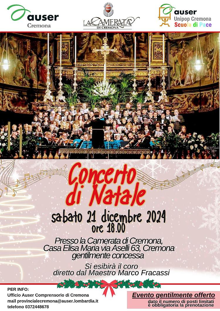  "Concerto di Natale" con il Coro diretto dal Maestro Marco Fracassi 