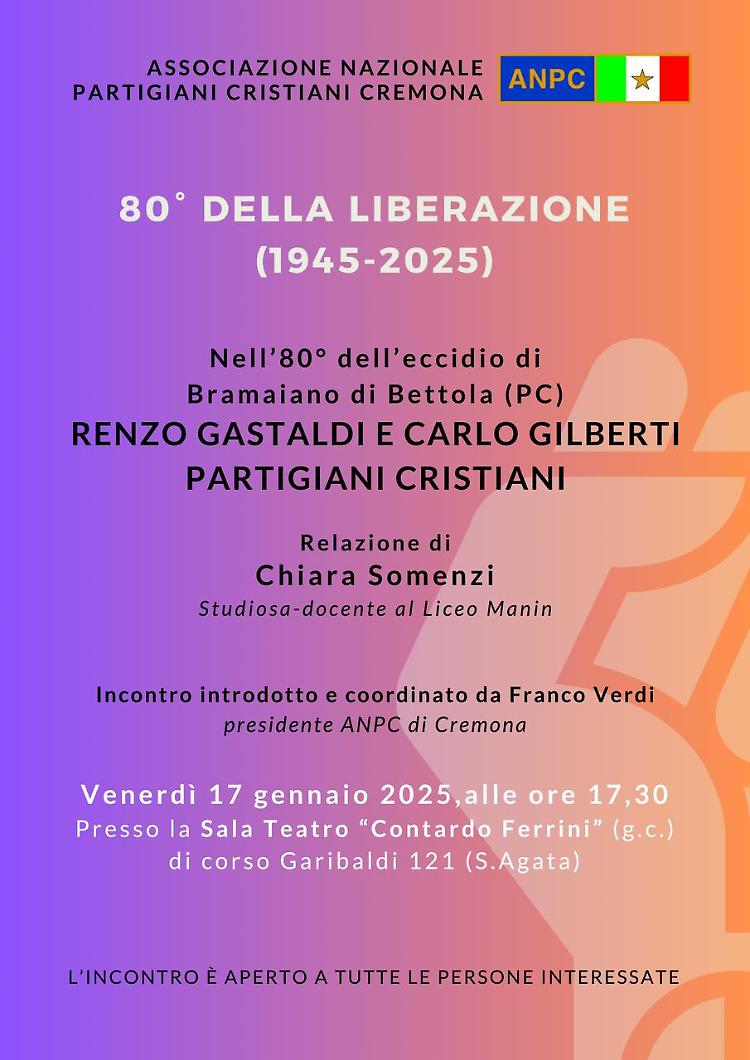 Incontro "Renzo Gastaldi e Carlo Gilberti, Partigiani Cristiani"