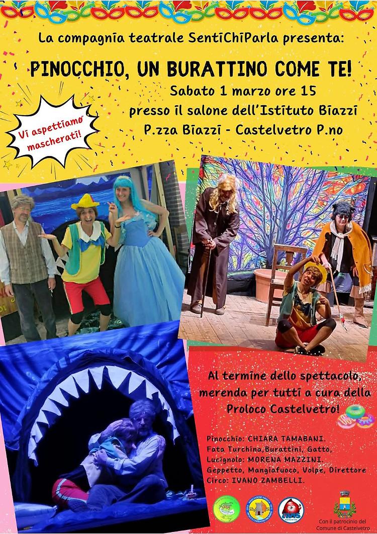 "Pinocchio, un burattino come te" Spettacolo per famiglie