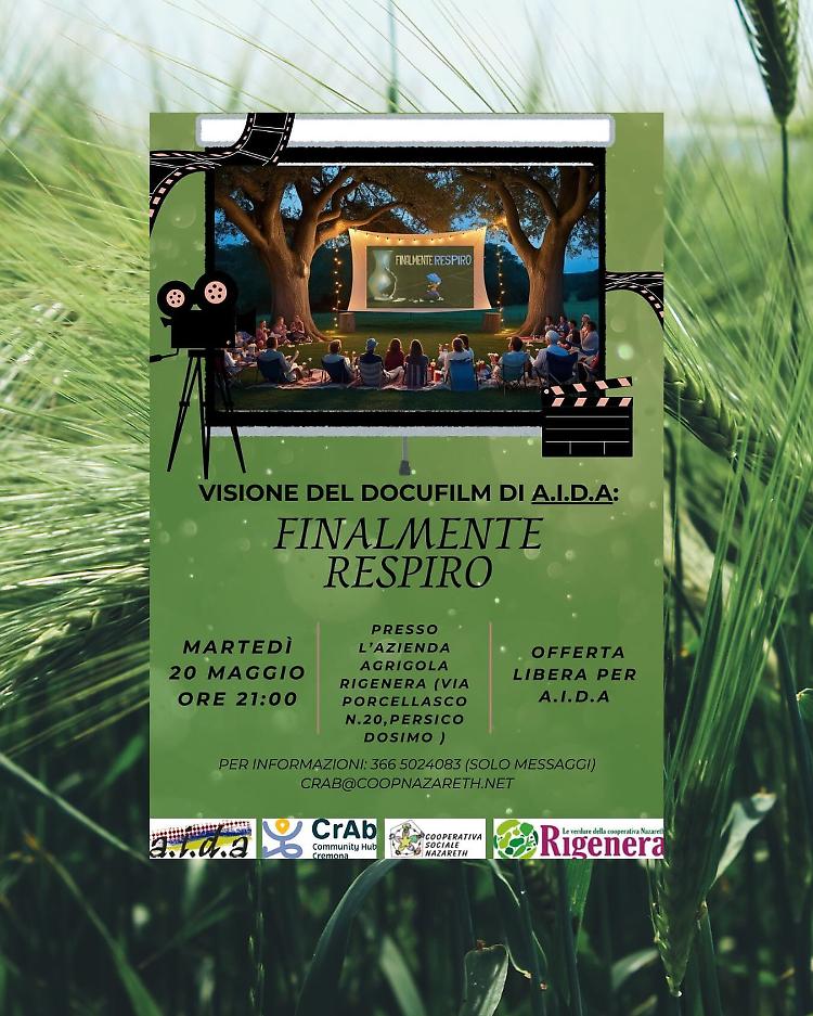 “Finalmente respiro” proiezione del docufilm di Aida Cremona