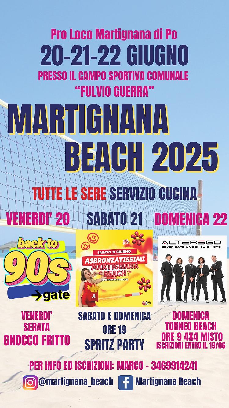 Martignana Beach 2025: tre serate di festa