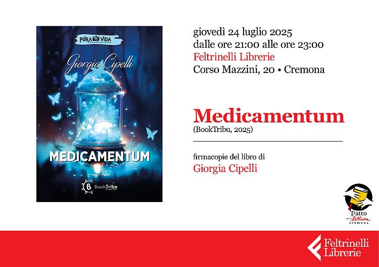 Firmacopie del libro di poesie Medicamentum di Giorgia Cipelli
