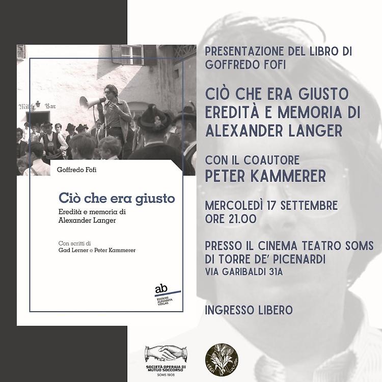 Presentazione del libro “Ciò che era giusto” di Goffredo Fofi