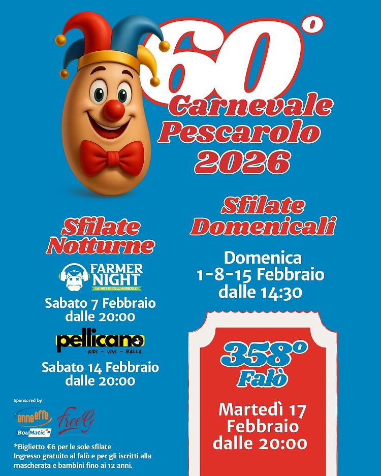60ᵃ&nbsp;edizione&nbsp;del&nbsp;Carnevale di Pescarolo&nbsp;2026