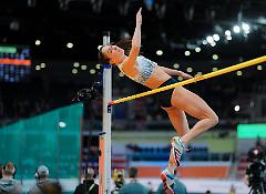 Sveva Gerevini durante il salto in alto (foto Grana/Fidal)