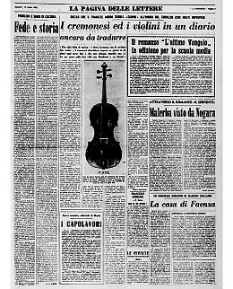 I cremonesi ed i violini in un diario ancora da tradurre