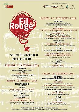 Con la rassegna &lsquo;Fil Rouge&rsquo; concerti per tutto il territorio