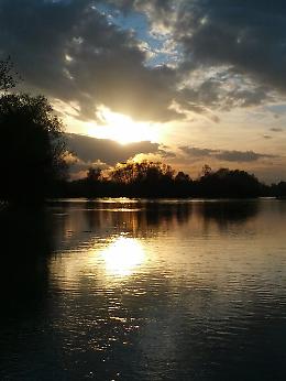 Il fiume Oglio all'imbrunire