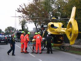 Le immagini dell'incidente di Asola in cui è rimasto ferito un centauro di Vescovato