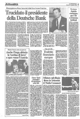 Trucidato il presidente della Deutsche Bank