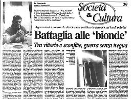 Battaglia alle 'bionde'