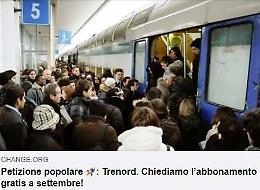 Pendolari: abbonamento gratis, raccolta di firme online