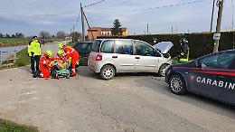 FOTO L'incidente avvenuto all'incrocio tra via Ottoponti Bragagnina e strada Prato Chiozzo