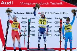 Nel SuperG della Val Gardena vince Zabystran, podio e lacrime per Franzoni