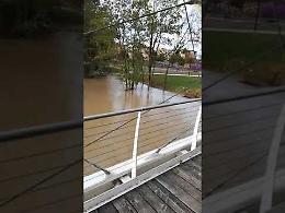VIDEO Il fiume Serio alla passerella ciclo pedonale Bettinelli