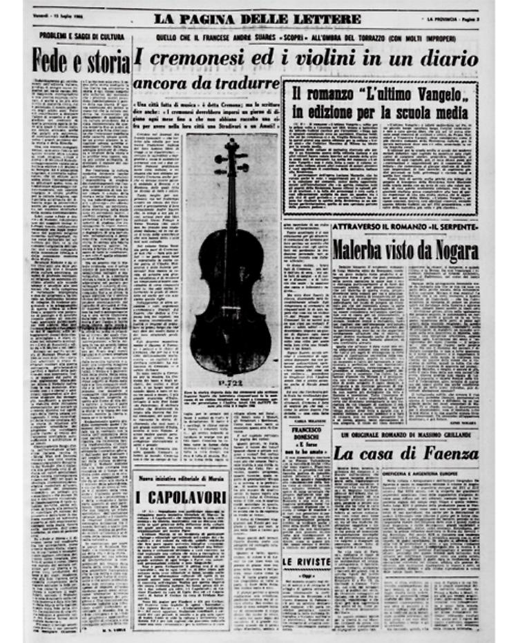 I cremonesi ed i violini in un diario ancora da tradurre