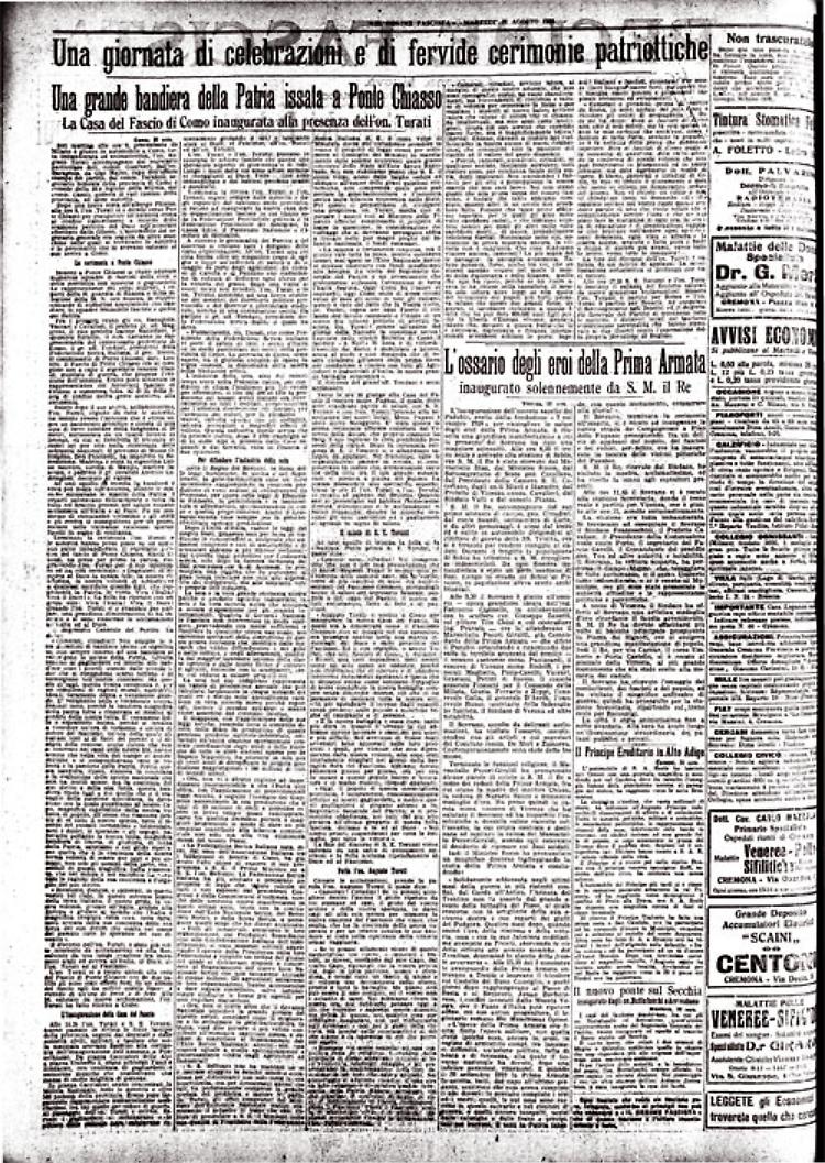 A Ponte Chiasso la bandiera del Regno