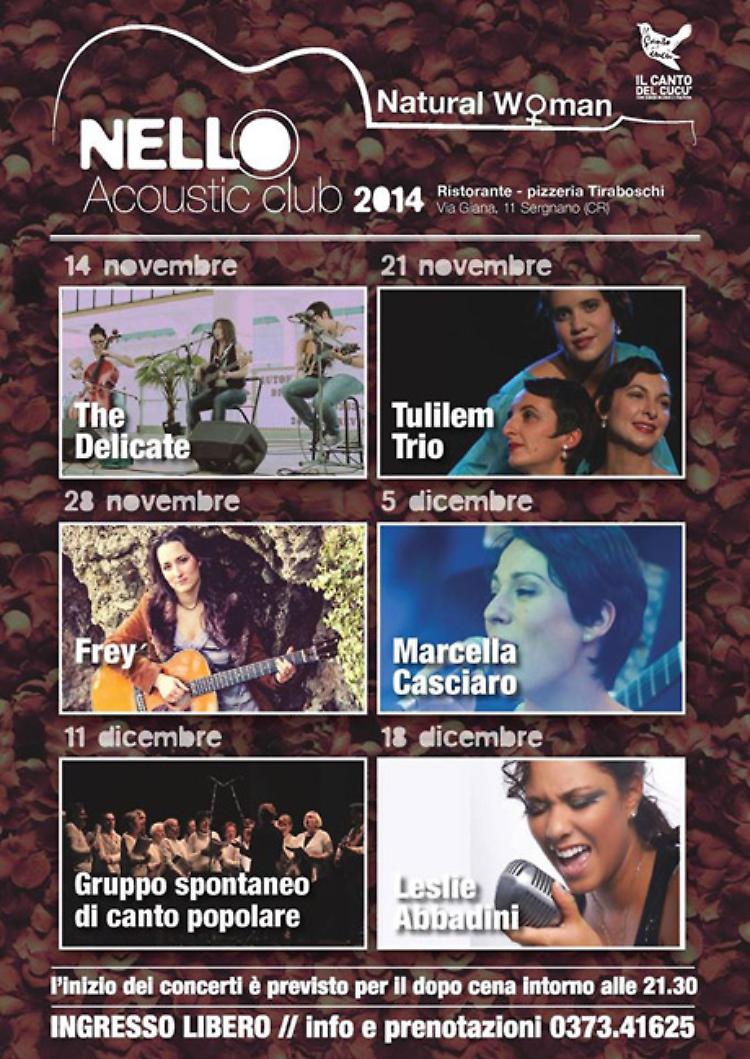 Sergnano.  ‘Nello Acoustic Club’ al femminile. 