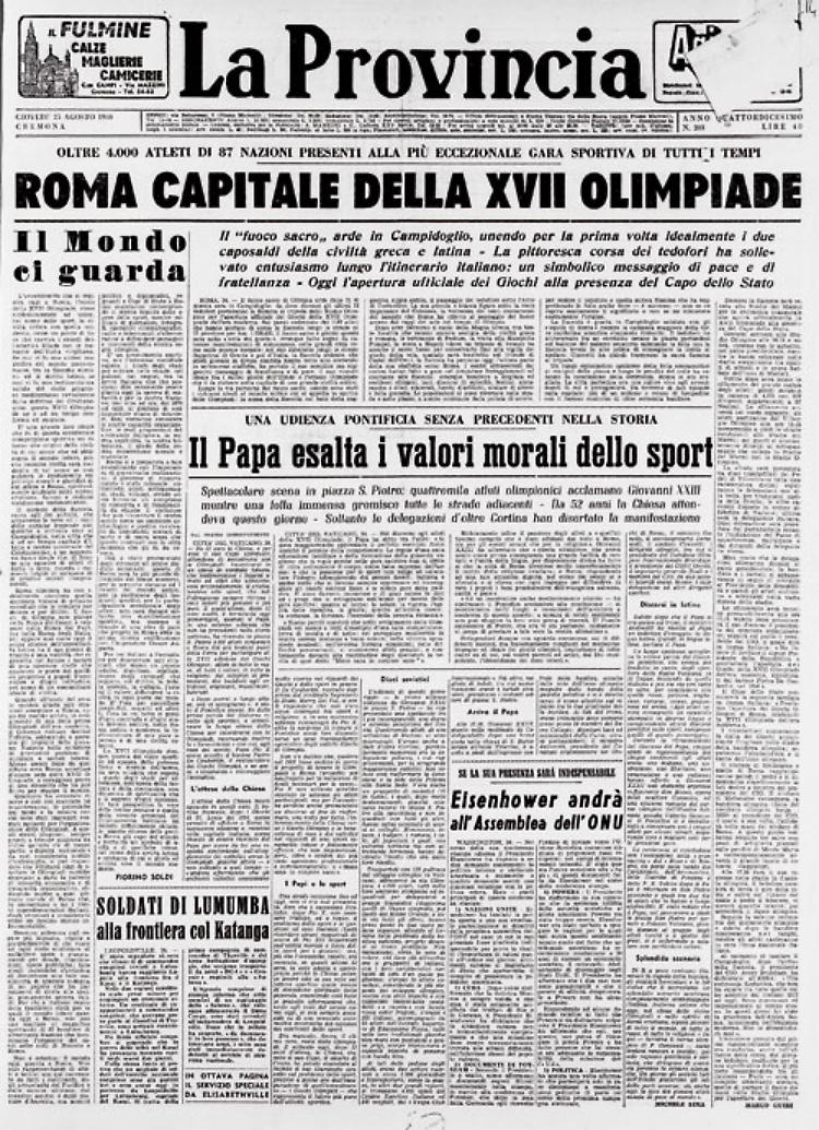 Aperti ufficialmente a Roma i Giochi della  XVII Olimpiade 