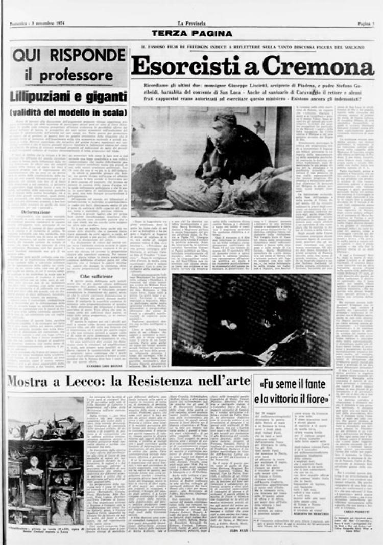 Dopo l'uscita del celeberrimo film di Friedkin anche Cremona si scopre terra di esorcismi