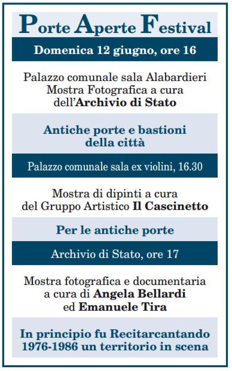 ‘Recitarcantando’, in Archivio di Statola mostra 