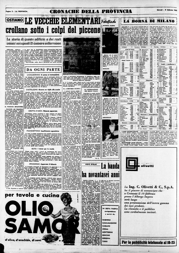 OSTIANO. Le vecchie elementari crollano sotto i colpi del piccone