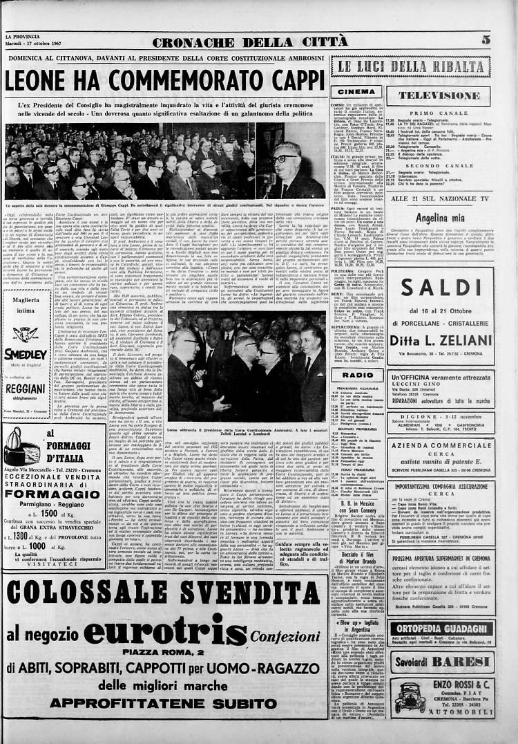 Leone ha commemorato Cappi