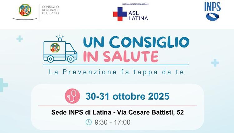 Lazio, Aurigemma "Un Consiglio in Salute fa tappa all'Inps di Latina"