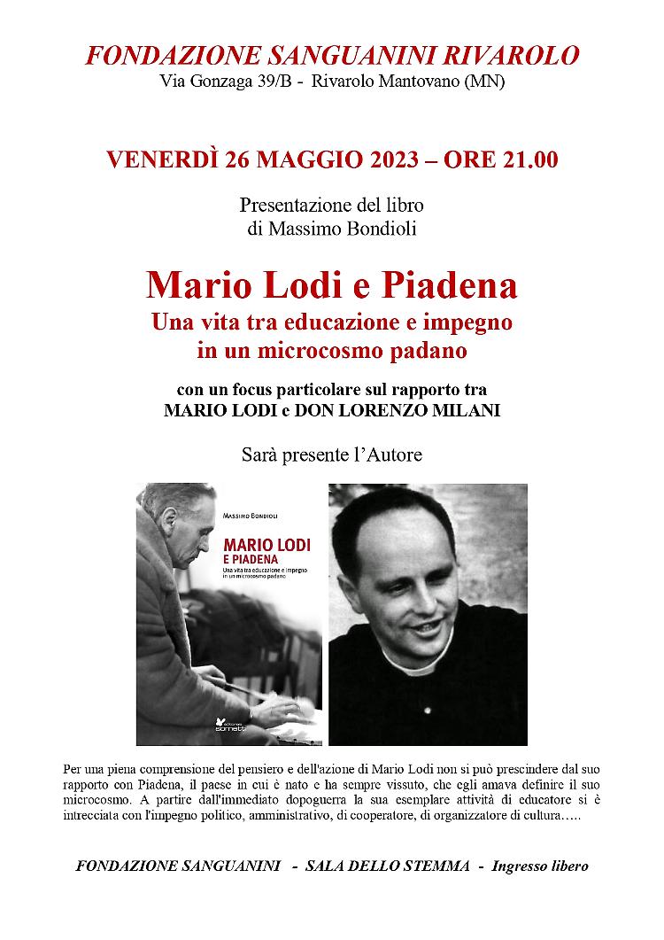 Presentazione del libro "Mario Lodi e Piadena, una vita tra educazione e impegno in un microcosmo padano”