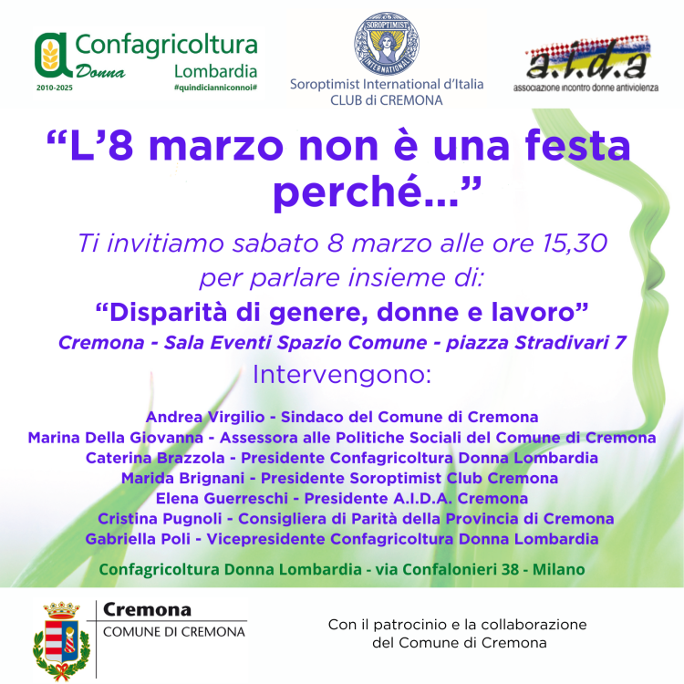 Incontro "L'8 marzo non è una festa perchè..." Donne e lavoro