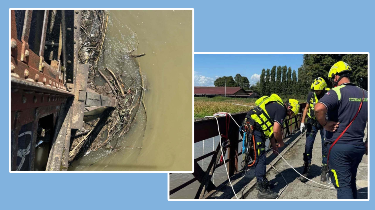 Volontari in azione sul ponte dell’Oglio: rimossi i detriti dopo le piogge