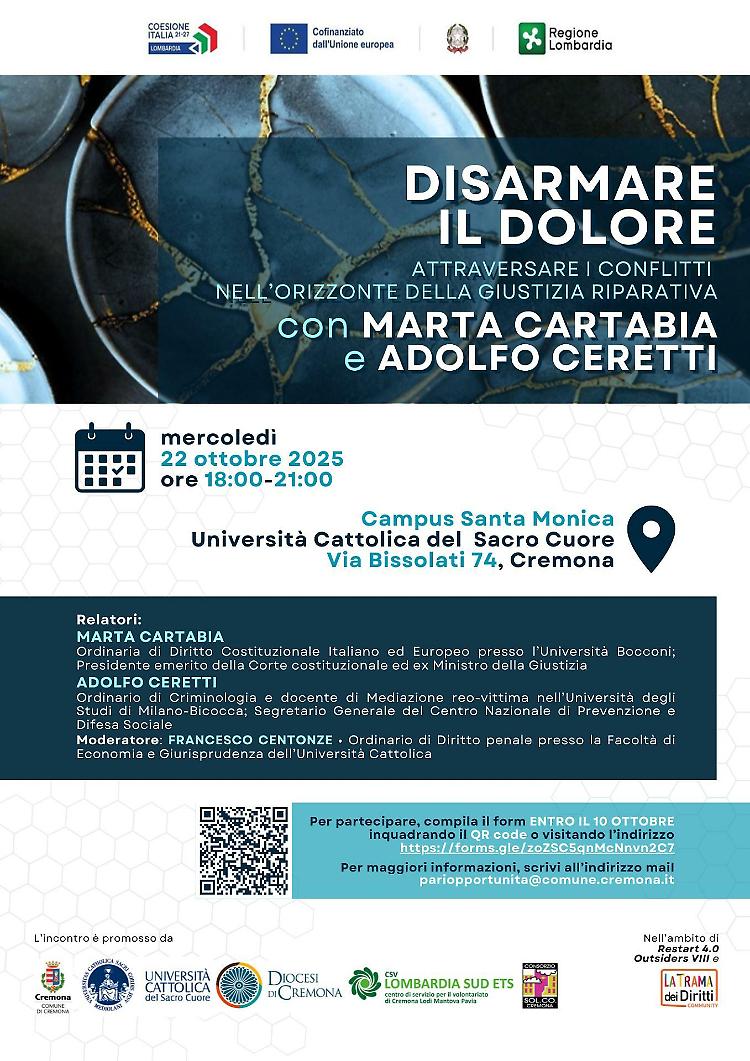 Incontro con Marta Cartabia e Adolfo Ceretti sulla giustizia riparativa