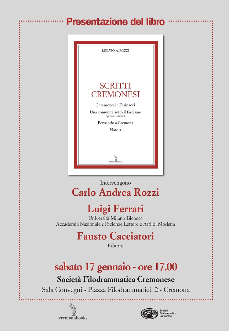 Presentazione del libro "Scritti cremonesi. I cremonesi e Farinacci"