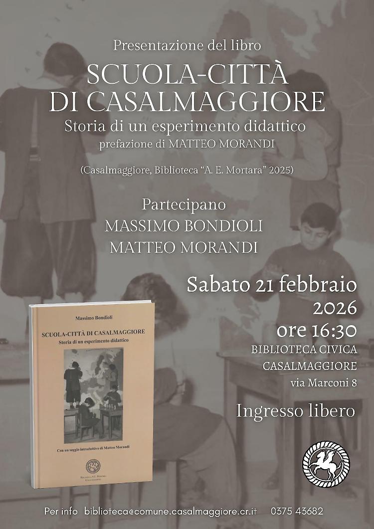Presentazione del volume &ldquo;Scuola-Citt&agrave; di Casalmaggiore&rdquo; 