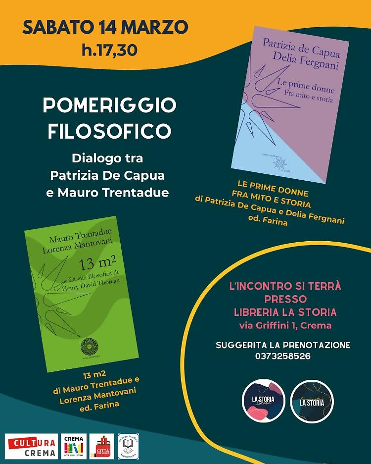 Pomeriggio filosofico con Patrizia De Capua e Mauro Trentadue