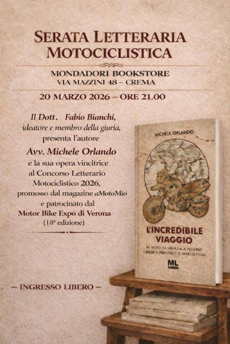 Serata letteraria motociclistica con presentazione libro